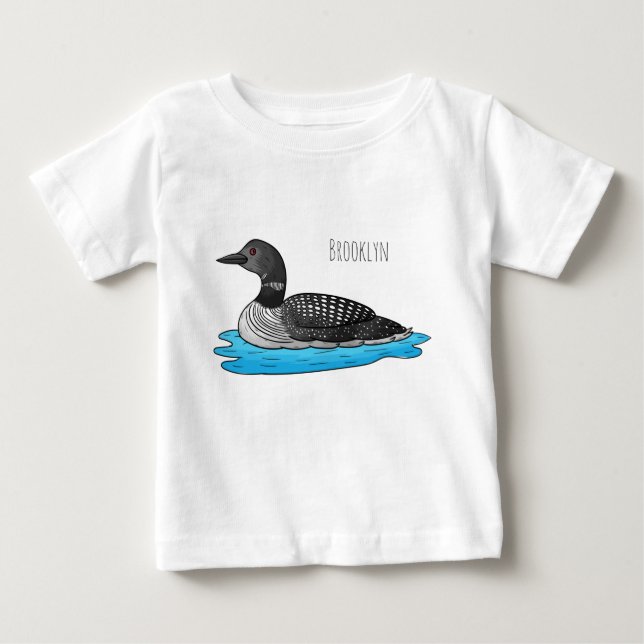 T-shirt Pour Bébé Illustration de Loon bird (Devant)