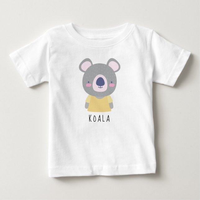 T-shirt Pour Bébé Illustration de l'ours Cute Koala - Personnalisabl (Devant)