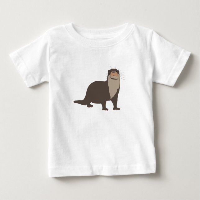 T-shirt Pour Bébé Illustration de mignon Otter (Devant)