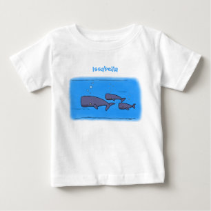 T-shirt Pour Bébé Illustration de mignonne migratrice de baleines à 