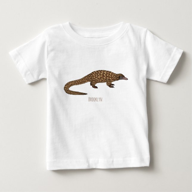 T-shirt Pour Bébé Illustration de pangolin à queue longue (Devant)