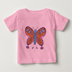 T-shirt Pour Bébé Illustration de papillon de dessin animé très symp