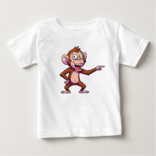 T-shirt Pour Bébé Illustration de personnage de singe pointant