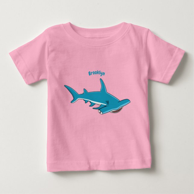 T-shirt Pour Bébé Illustration de requin marteau (Devant)