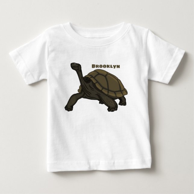 T-shirt Pour Bébé Illustration de tortue terrestre des Galapagos (Devant)