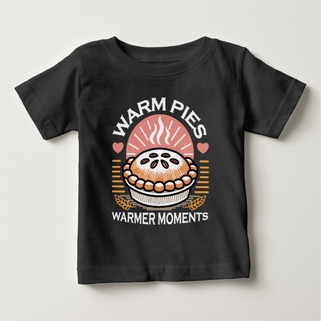 T-shirt Pour Bébé Illustration de tourte douillette : Pies chaudes M (Devant)