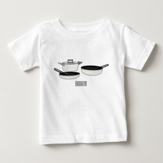 T-shirt Pour Bébé Illustration des jeux de cuisine (Devant)