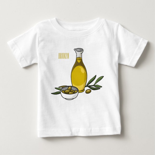 T-shirt Pour Bébé Illustration d'huile d'olive (Devant)