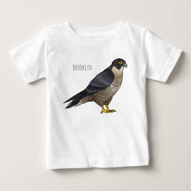 T-shirt Pour Bébé Illustration d'oiseau de faucon pèlerin (Devant)