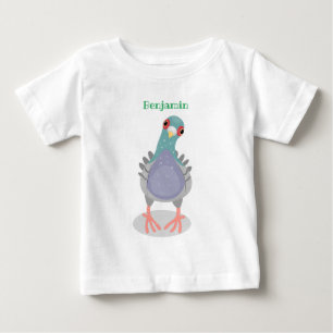 T-shirt Pour Bébé Illustration drôle de pigeon curieux