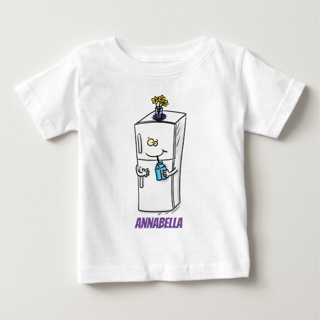 T-shirt Pour Bébé Illustration drôle de réfrigérateur (Devant)