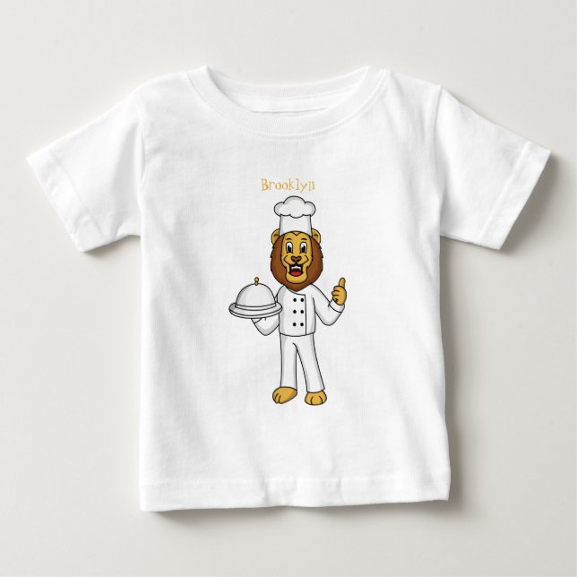 T-shirt Pour Bébé Illustration du chef mignon lion (Devant)