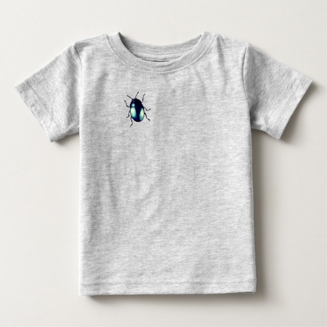T-shirt Pour Bébé Illustration du coléoptère bleu brillant (Devant)