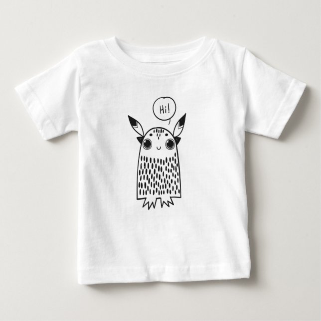 T-shirt Pour Bébé Illustration du petit monstre mignon (Devant)