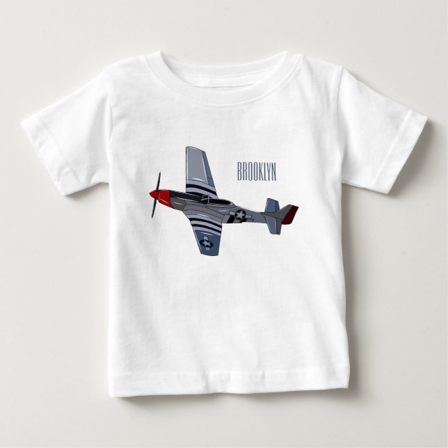 T-shirt Pour Bébé Illustration d'un avion de chasse-bombardier (Devant)