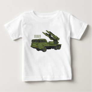 T-shirt Pour Bébé Illustration d'un camion de missiles militaires
