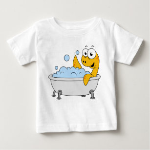 T-shirt Pour Bébé Illustration D'Un Monstre De Loch Ness De Bain.