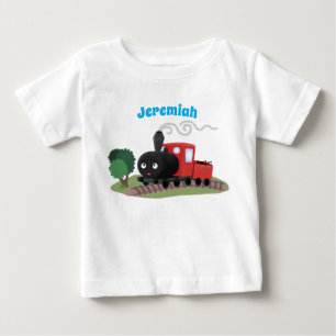 T-shirt Pour Bébé Illustration d'une locomotive à vapeur mûre