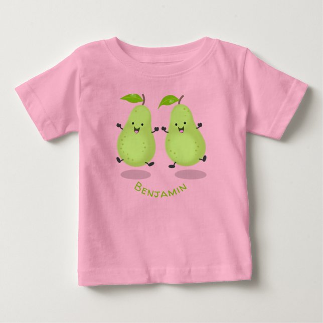 T-shirt Pour Bébé Illustration d'une paire de poires mignonne (Devant)