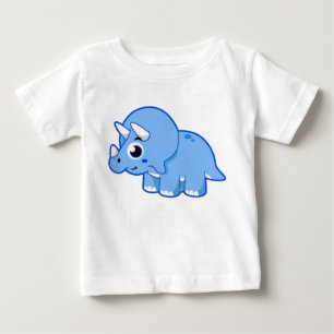 T-shirt Pour Bébé Illustration Mignonne D'Un Dinosaure Tricératops.