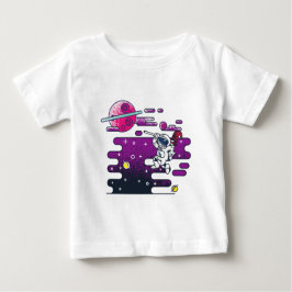 T-shirt Pour Bébé Illustration rétro de l'astronaute spatial