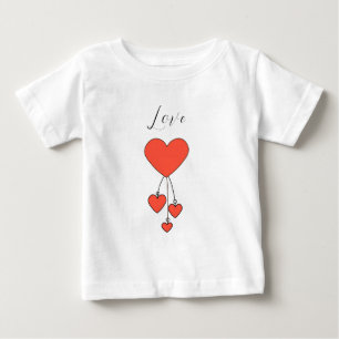 T-shirt Pour Bébé Illustration simple avec coeur écarlate Amour