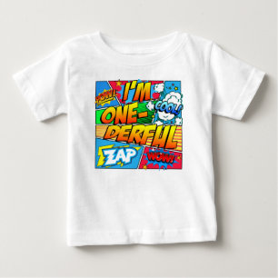 T-shirt Pour Bébé I'm One Derful Comic Book 1er Anniversaire