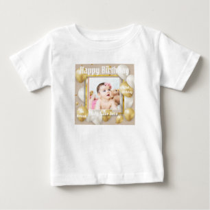 T-shirt Pour Bébé Image de texte d'anniversaire en jersey fin couleu