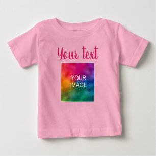T-shirt Pour Bébé Image personnalisée Script manuscrit Texte rose te
