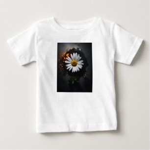 T-shirt Pour Bébé Image stylisée d'une marguerite en fleurs, de ses
