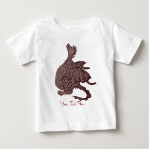 T-shirt Pour Bébé imaginaire mythique créature mignon dragon rouge