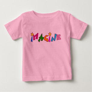 T-shirt Pour Bébé Imaginez en lettres colorées