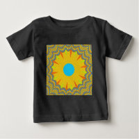 Impression Cyan et Gold Mandala Art