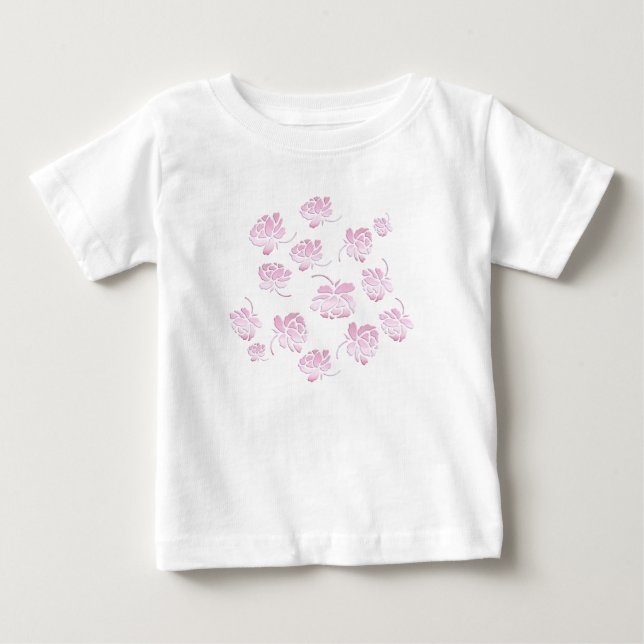 T-shirt Pour Bébé Impression rose. (Devant)