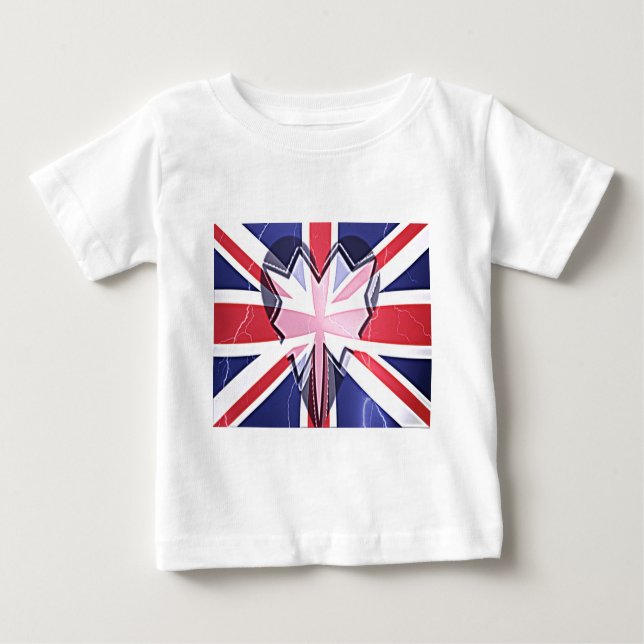 T-shirt Pour Bébé Imprimer "I Love UK" (Devant)