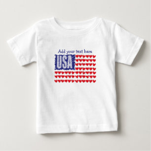 T-shirt Pour Bébé Indicateur Coeurs USA personnalisé