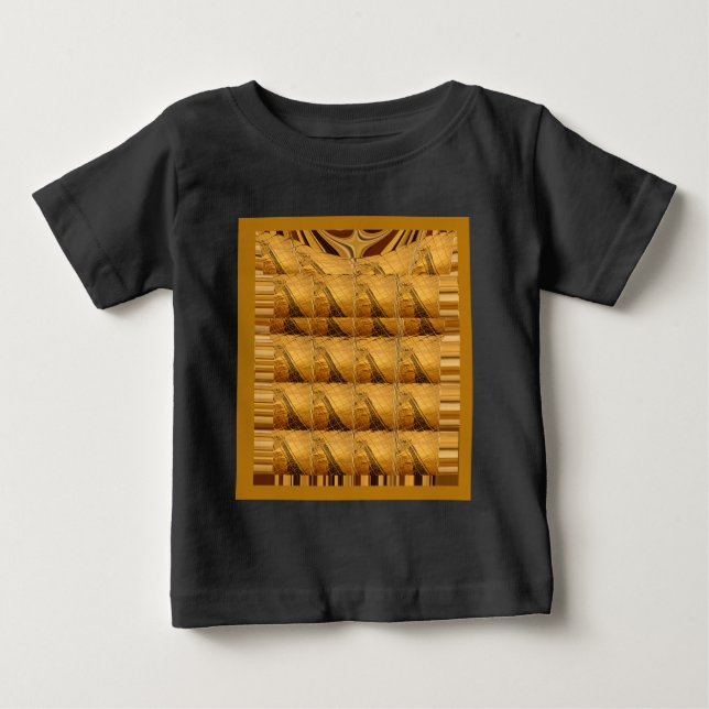 T-shirt Pour Bébé Infinie Golden Giraffe Animal Motif Art Imprimer (Devant)