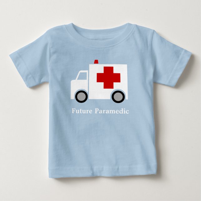 T-shirt Pour Bébé Infirmier blanc de l'ambulance | de Personalized| (Devant)
