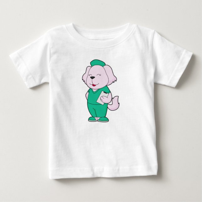 T-shirt Pour Bébé Infirmière de chien (Devant)