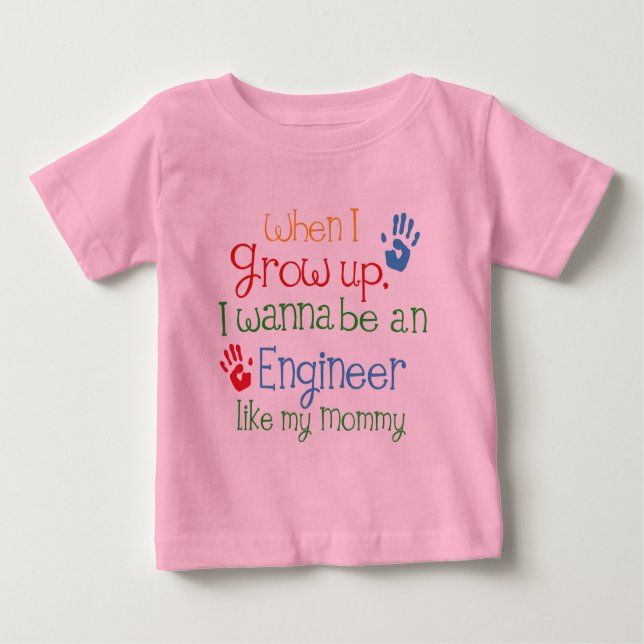 T-shirt Pour Bébé Ingénieur (avenir) comme ma maman (Devant)