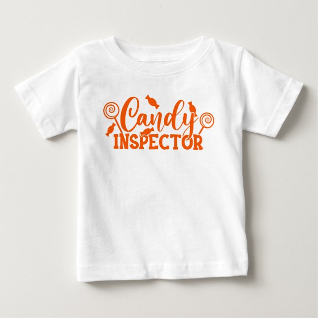 T-shirt Pour Bébé Inspecteur Halloween Candy (Devant)