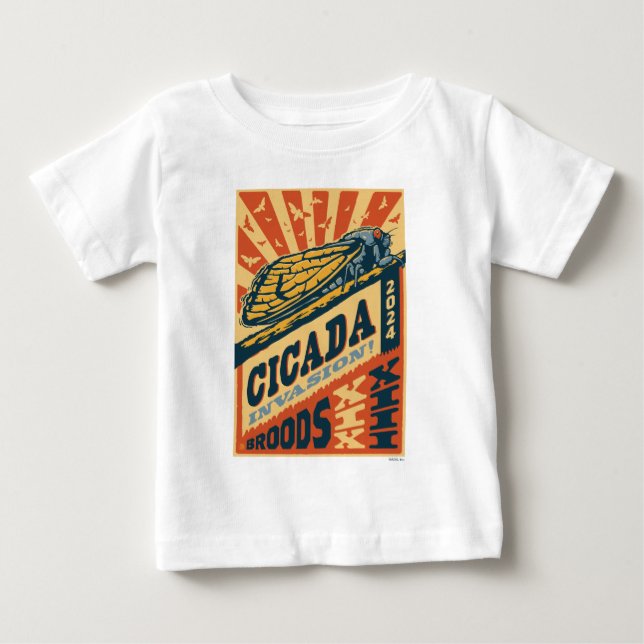 T-shirt Pour Bébé Invasion Canada 2024 Lettre Presse (Devant)
