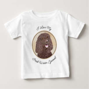 T-shirt Pour Bébé Irish Water Spaniel Peinture - Original Dog Art