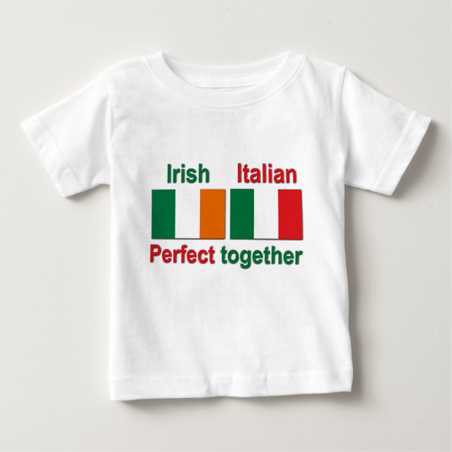 T-shirt Pour Bébé Irlandais italien - perfectionnez ensemble ! (Devant)