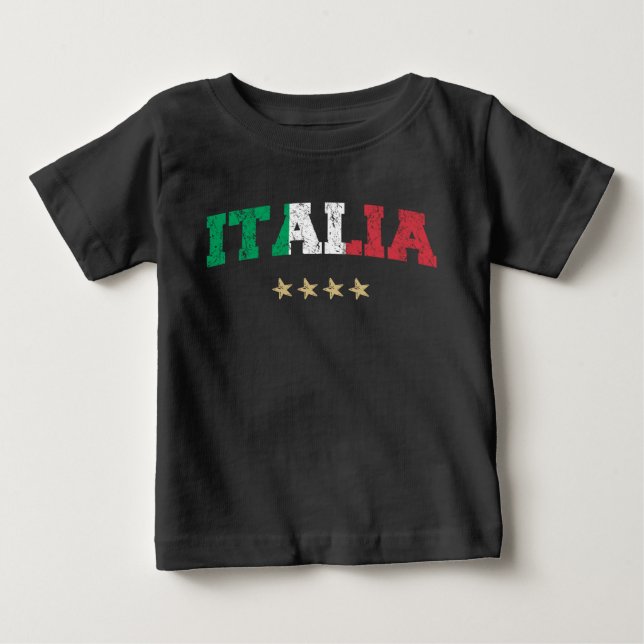 T-shirt Pour Bébé Italie maillot de football Fan drapeau italien (Devant)