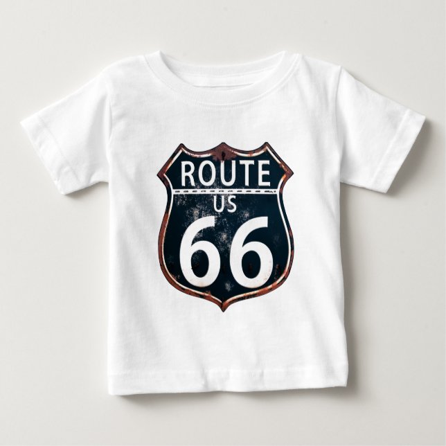 T-shirt Pour Bébé Itinéraire 66 - La route de mère (Devant)