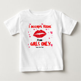 T-shirt Pour Bébé J'accepte les baisers des filles uniquement - T-sh
