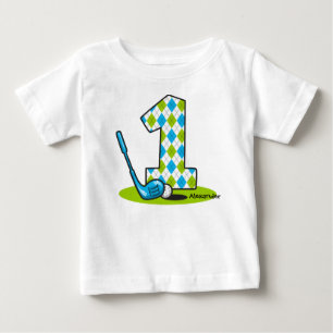 T-shirt Pour Bébé Jacquard Golf 1er anniversaire Personnalisé