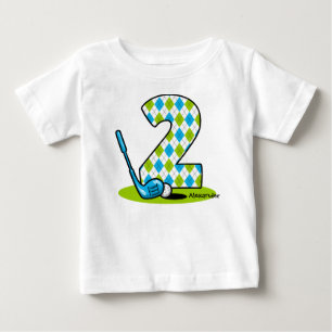 T-shirt Pour Bébé Jacquard Golf 2e anniversaire Personnalisé