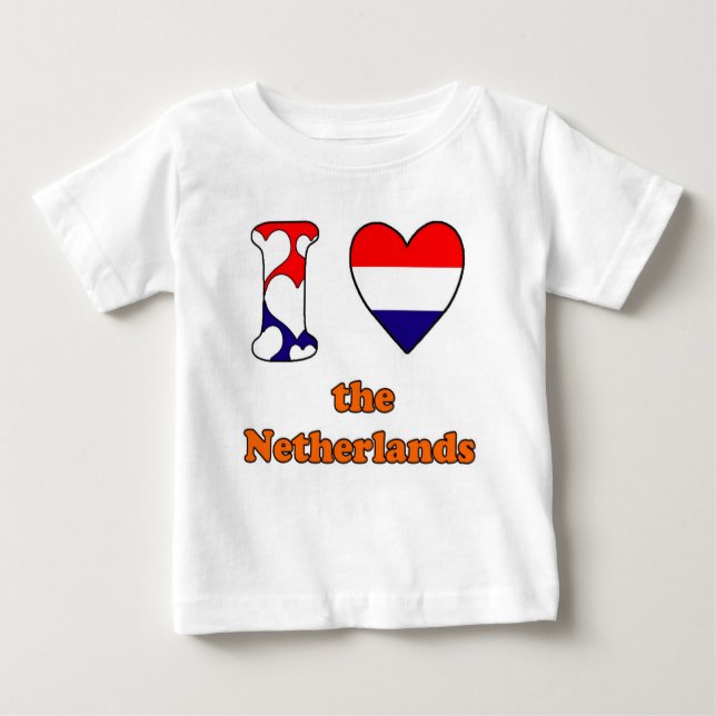 T-shirt Pour Bébé J'adore la Pays-Bas (Devant)